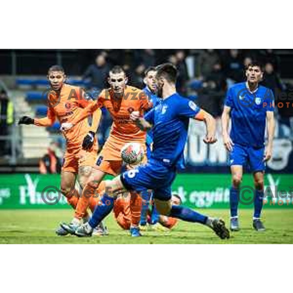 David Zec in action during Prva liga Telemach football match between Nafta and Celje in Sportni park Lendava, Slovenia on December 1, 2024. Photo: Jure Banfi