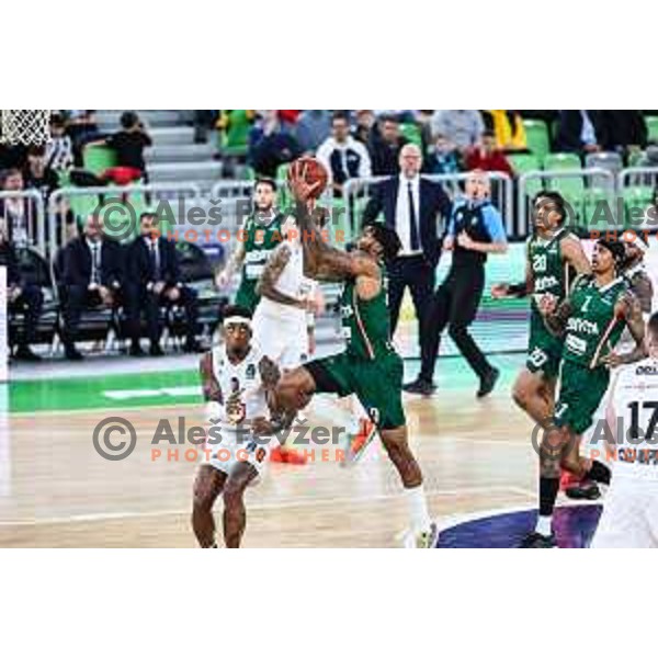 in action during BKT EuroCup 2024/2025 basketball match between Cedevita Olimpija and Cluj Napoca in SRC Stozice, Ljubljana, Slovenia on December 3, 2024