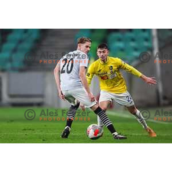 In action during Prva liga Telemach 2024/2025 football match between Bravo Kostel and Radomlje in Ljubljana, Slovenia on December 4, 2024