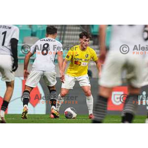 In action during Prva liga Telemach 2024/2025 football match between Bravo Kostel and Radomlje in Ljubljana, Slovenia on December 4, 2024