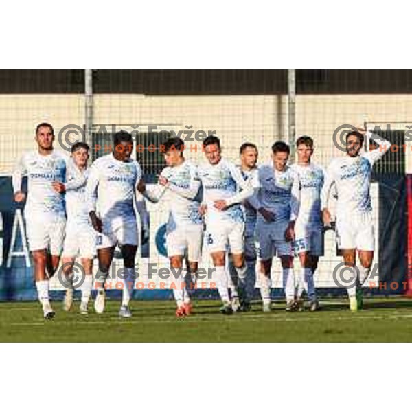 in action during Prva liga Telemach 2024/2025 football match between Celje and Domzale in Celje, Slovenia on December 7, 2024