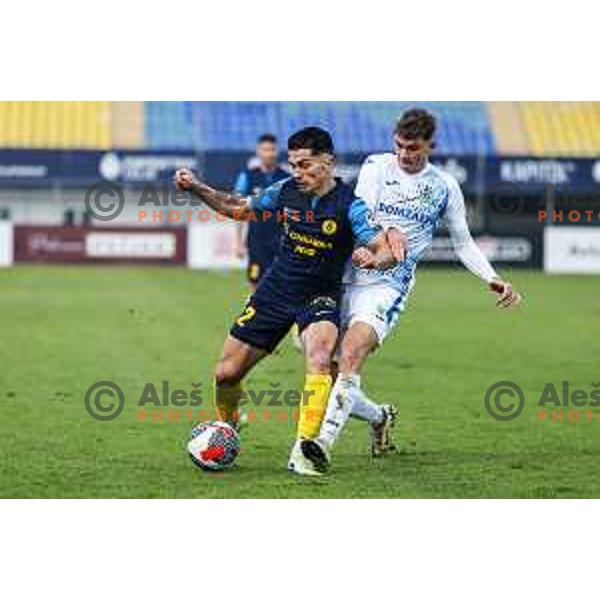in action during Prva liga Telemach 2024/2025 football match between Celje and Domzale in Celje, Slovenia on December 7, 2024