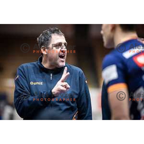 Matjaz Hafner, head coach of ACH Volley during Slovenian League volleyball match between OK i-Vent Maribor and ACH Volley in Lukna, Maribor, Slovenia on December 7, 2024. Photo: Jure Banfi