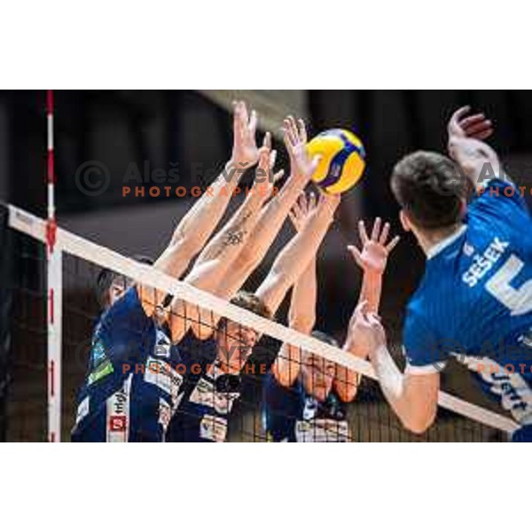 in action during Slovenian League volleyball match between OK i-Vent Maribor and ACH Volley in Lukna, Maribor, Slovenia on December 7, 2024. Photo: Jure Banfi