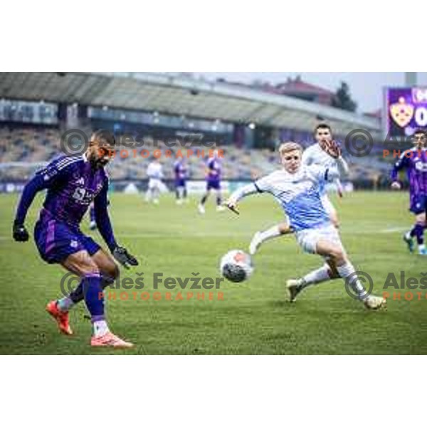 in action during Prva liga Telemach football match between Maribor and Nafta 1903 in Ljudski vrt, Maribor, Slovenia on December 8, 2024. Photo: Jure Banfi