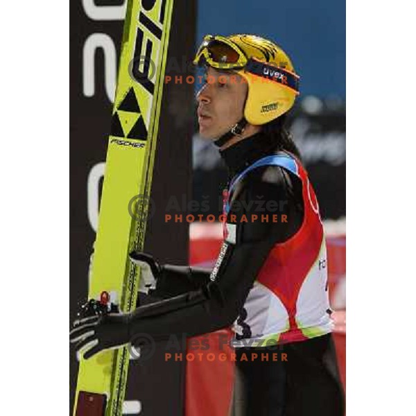 Noriaki Kasai (JPN) at 120 m individual ski jumping event in Pragelato at Torino 2006 Winter Olympic games, Italy on February 18, 2006