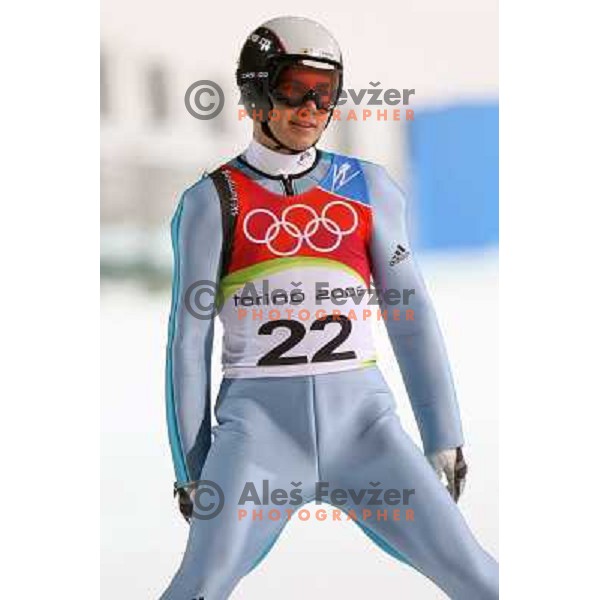 Jernej Damjan (SLO) at 120 m individual ski jumping event in Pragelato at Torino 2006 Winter Olympic games, Italy on February 18, 2006