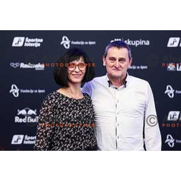 Marjeta and Mirko Pogacar at Slovenian Sportsman of the Year 2024 in Ljubljana on December 10, 2024