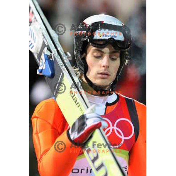 Rok Benkovic (SLO) at 120 m individual ski jumping event in Pragelato at Torino 2006 Winter Olympic games, Italy on February 18, 2006