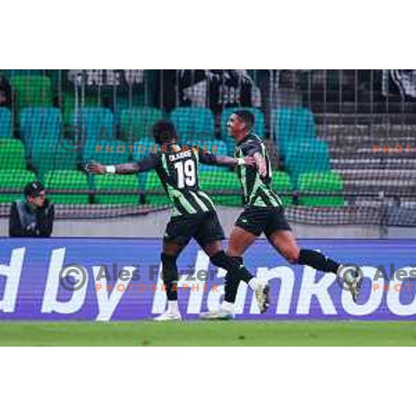 during UEFA Conference League 2024/25 football match between Olimpija (SLO) and Cercle Brugge (BEL) in Ljubljana, Slovenia on December 12, 2024