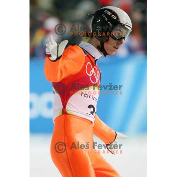 Rok Benkovic (SLO) at 120 m individual ski jumping event in Pragelato at Torino 2006 Winter Olympic games, Italy on February 18, 2006