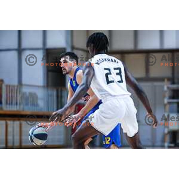 In action during OTP Bank League 2024/2025 basketball match between Ilirija and Sencur in Ljubljana, Slovenia on December 14, 2024
