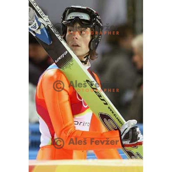 Rok Benkovic (SLO) at 120 m individual ski jumping event in Pragelato at Torino 2006 Winter Olympic games, Italy on February 18, 2006