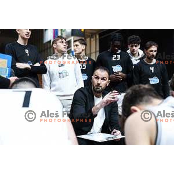 In action during OTP Bank League 2024/2025 basketball match between Ilirija and Sencur in Ljubljana, Slovenia on December 14, 2024