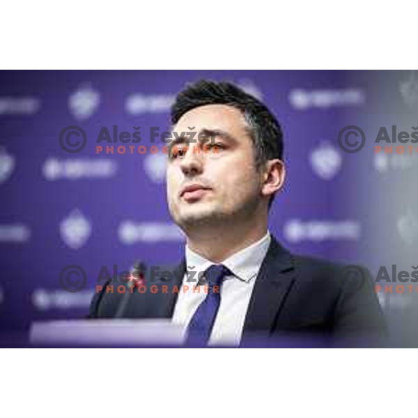 Cem Basgul during NK Maribor and OTP Banka new contract signing in Ljudski vrt, Maribor, Slovenia on December 16, 2024. Photo: Jure Banfi