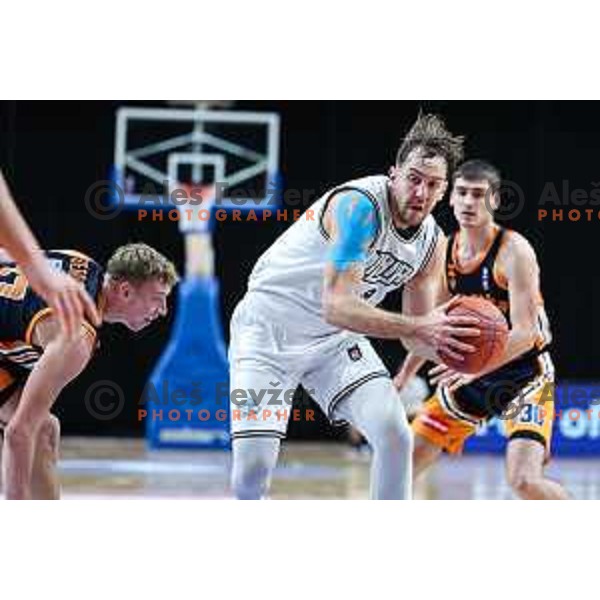 in action during ABA 2 league 2024/25 basketball match between Ilirija and Sibenka in Hala Tivoli, Ljubljana,Slovenia on December 16, 2024
