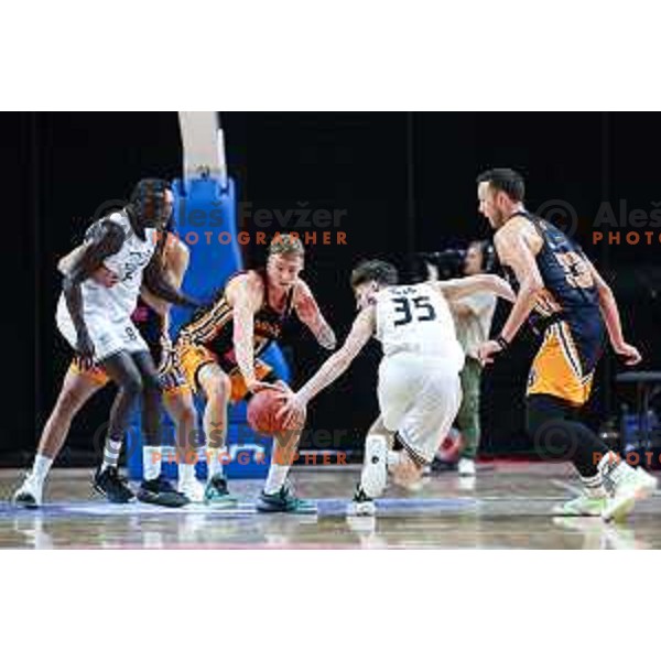 in action during ABA 2 league 2024/25 basketball match between Ilirija and Sibenka in Hala Tivoli, Ljubljana,Slovenia on December 16, 2024