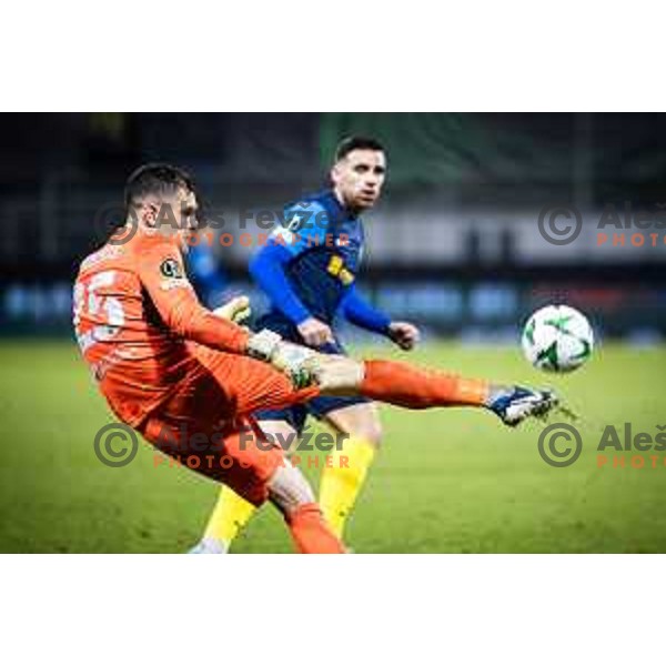 in action during UEFA Conference League football match between NK Celje and The New Saints in Stadion z’dezele, Celje, Slovenia on December 19, 2024. Photo: Jure Banfi