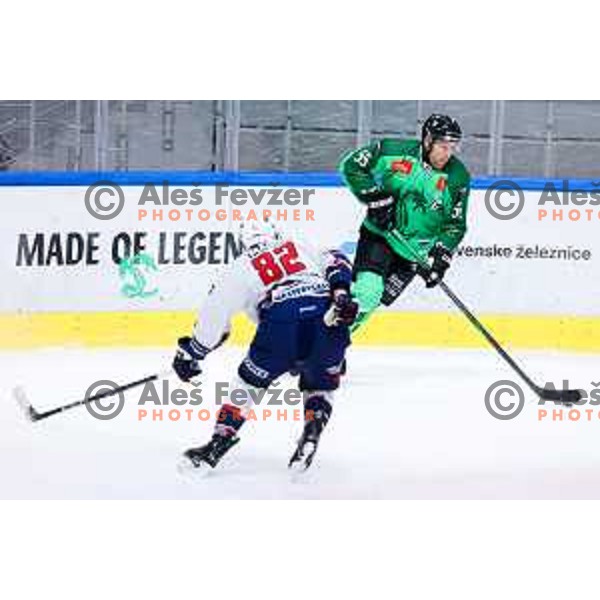 Robert Sabolic of SZ Olimpija in action during IceHL hockey match between SZ Olimpija and Hydro Fehervar AV19 in Ljubljana, Slovenia on Decemeber 22, 2024. Photo: Filip Barbalic