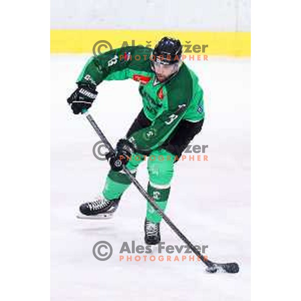 Ziga Pance of SZ Olimpija in action during IceHL hockey match between SZ Olimpija and Hydro Fehervar AV19 in Ljubljana, Slovenia on Decemeber 22, 2024. Photo: Filip Barbalic