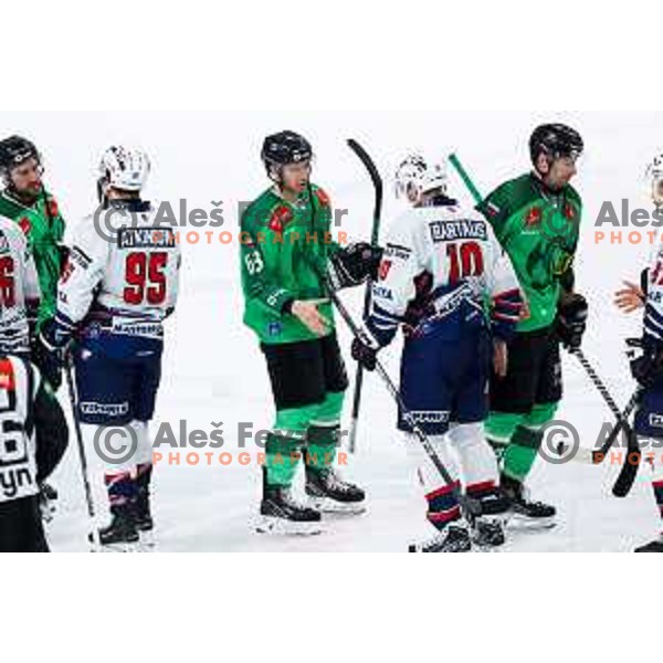 Nick Bonino of SZ Olimpija after IceHL hockey match between SZ Olimpija and Hydro Fehervar AV19 in Ljubljana, Slovenia on Decemeber 22, 2024. Photo: Filip Barbalic
