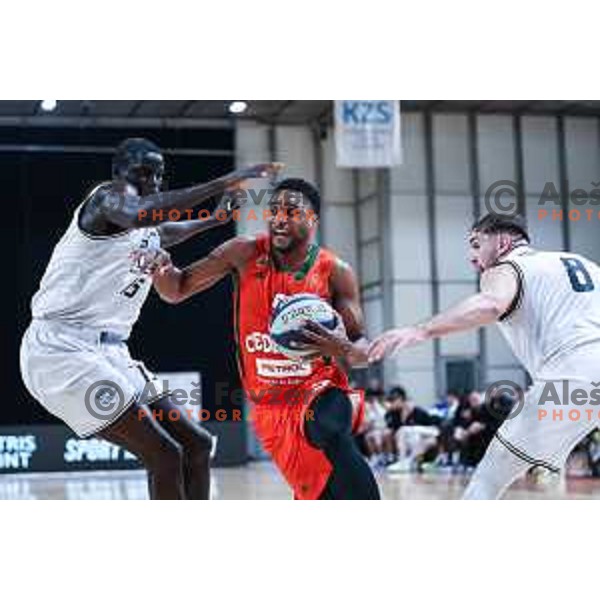 In action during Quarter-final of Spar Cup 2024/2025 basketball match between Ilirija and Cedevita Olimpija in Tivoli Hall, Ljubljana, Slovenia on December 26, 2024