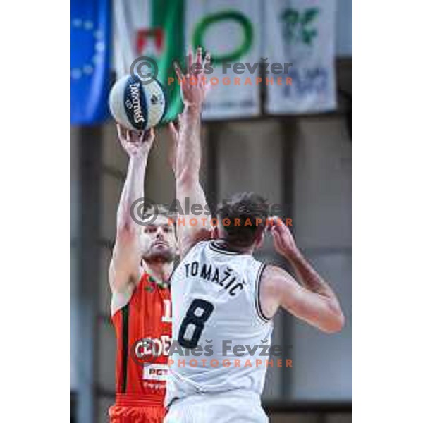In action during Quarter-final of Spar Cup 2024/2025 basketball match between Ilirija and Cedevita Olimpija in Tivoli Hall, Ljubljana, Slovenia on December 26, 2024