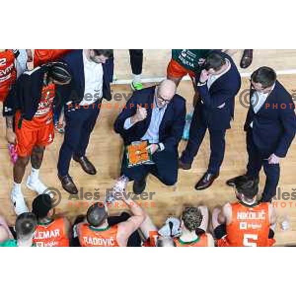 In action during Quarter-final of Spar Cup 2024/2025 basketball match between Ilirija and Cedevita Olimpija in Tivoli Hall, Ljubljana, Slovenia on December 26, 2024