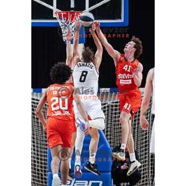 In action during Quarter-final of Spar Cup 2024/2025 basketball match between Ilirija and Cedevita Olimpija in Tivoli Hall, Ljubljana, Slovenia on December 26, 2024