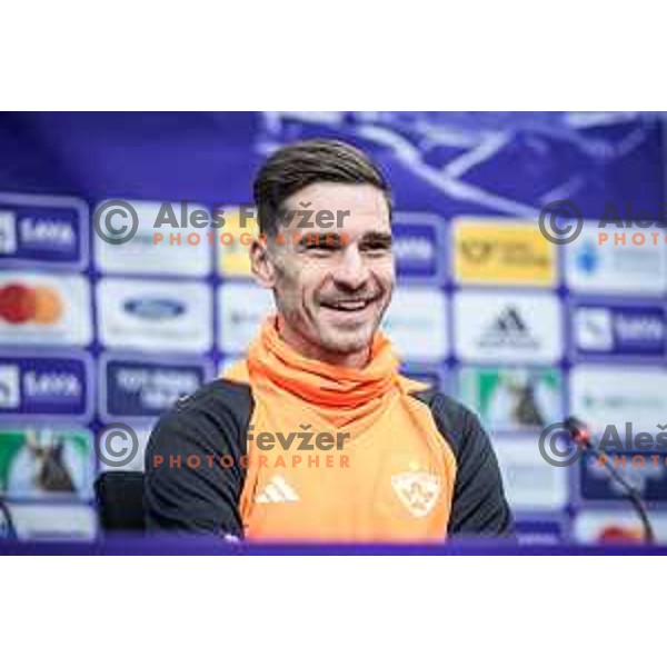 Blaz Vrhovec during press conference in Ljudski vrt, Maribor, Slovenia on January 2, 2025. Photo: Jure Banfi
