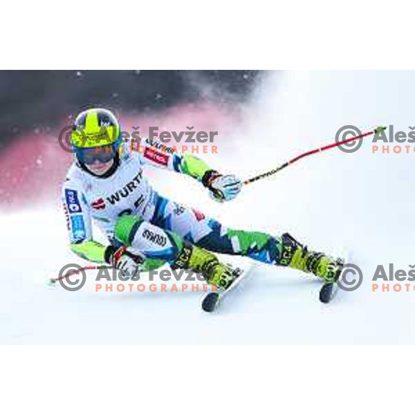 Neja Dvornik (SLO) skiing in the first run of Audi FIS Ski World Cup Women Giant Slalom in Kranjska Gora, Slovenia on January 4, 2025