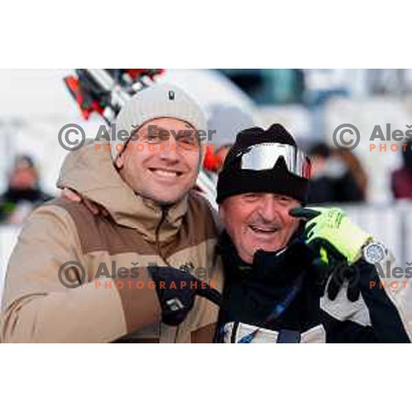Jure Kosir and Dusan Kaps at Audi FIS Ski World Cup 2024/2025 Slalom in Kranjska Gora, Slovenia on January 5, 2025