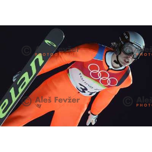 Rok Benkovic (SLO) at 120 m individual ski jumping event in Pragelato at Torino 2006 Winter Olympic games, Italy on February 18, 2006