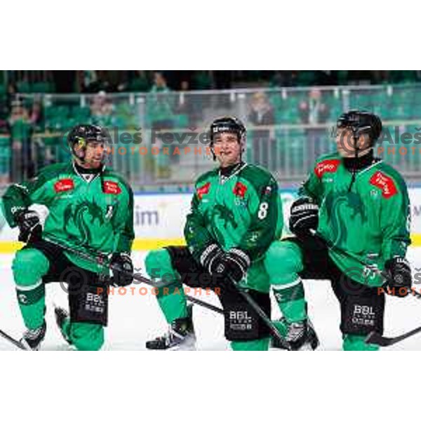 in action during IceHL regular season 2024/2025 ice-hockey match between SZ Olimpija and Pustertal Wolfe in Ljubljana, Slovenia on January 8, 2025