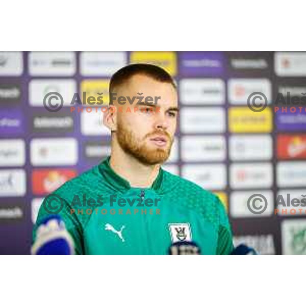 Alex Matthias Tamm at NK Olimpija press conference in Ljubljana, Slovenia on January 10, 2025