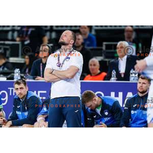 Uros Zorman, head coach of Slovenia during preparation match for World Handball Championship 2025 between Croatia and Slovenia in Zagreb, Croatia on January 10, 2025