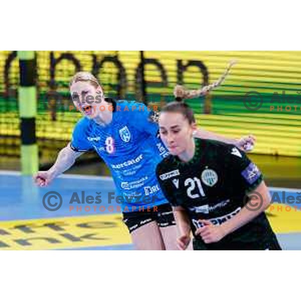Tamara Mavsar of Krim Mercator in action during EHF Women\'s Champions League match between Krim Mercator (SLO) and FTC Rail Cargo Hungaria (HUN) in SRC Stozice, Ljubljana, Slovenia on January 11, 2025