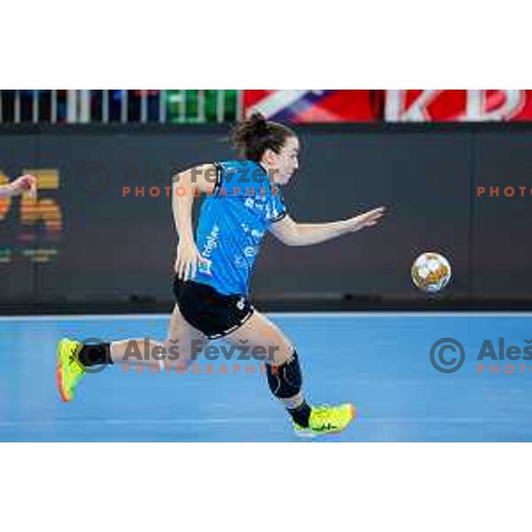 Tjasa Stanko of Krim Mercator in action during EHF Women\'s Champions League match between Krim Mercator (SLO) and FTC Rail Cargo Hungaria (HUN) in SRC Stozice, Ljubljana, Slovenia on January 11, 2025