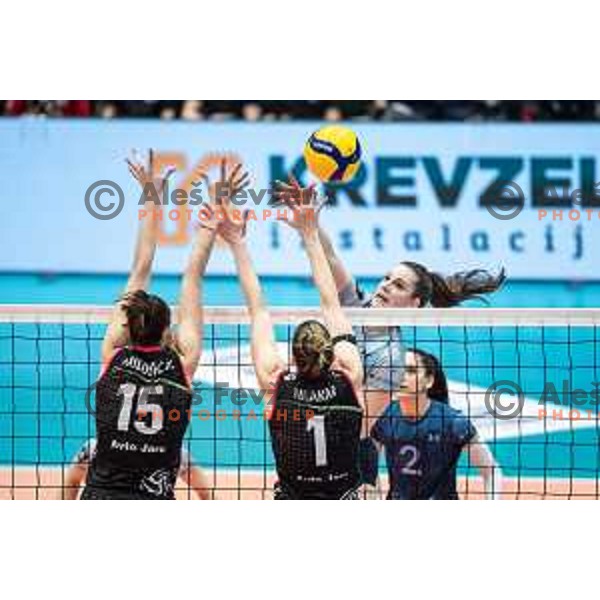 Masa Pucelj in action during Slovenian Women’s Volleyball Cup 2024/25 final match between Calcit Volley and OTP banka Branik in Rdeca dvorana, Velenje, Slovenia on January 12, 2025. Photo: Jure Banfi