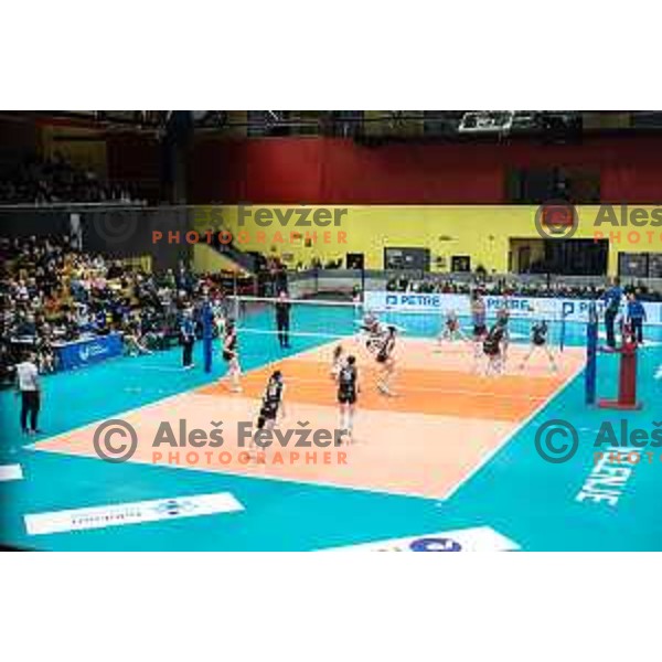 in action during Slovenian Women’s Volleyball Cup 2024/25 final match between Calcit Volley and OTP banka Branik in Rdeca dvorana, Velenje, Slovenia on January 12, 2025. Photo: Jure Banfi