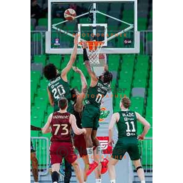 In action during ABA League 2024/2025 regular season basketball match between Cedevita Olimpija and FMP in Arena Stozice, Ljubljana, Slovenia on January 12, 2025