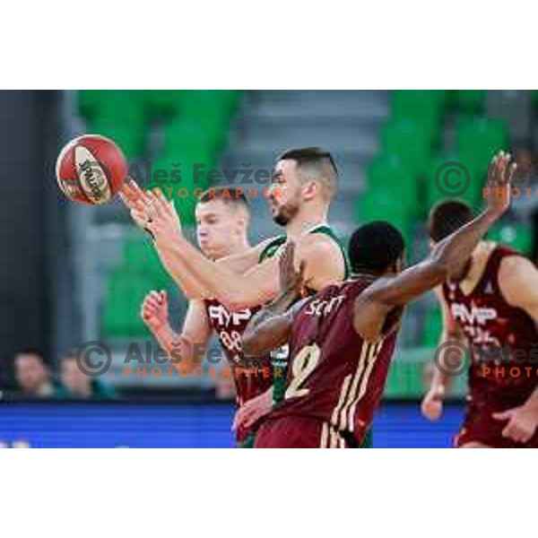 In action during ABA League 2024/2025 regular season basketball match between Cedevita Olimpija and FMP in Arena Stozice, Ljubljana, Slovenia on January 12, 2025
