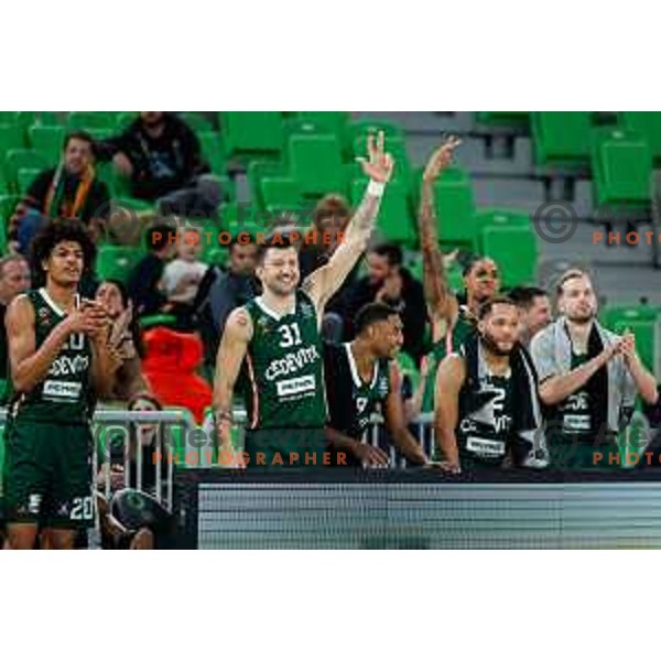In action during ABA League 2024/2025 regular season basketball match between Cedevita Olimpija and FMP in Arena Stozice, Ljubljana, Slovenia on January 12, 2025