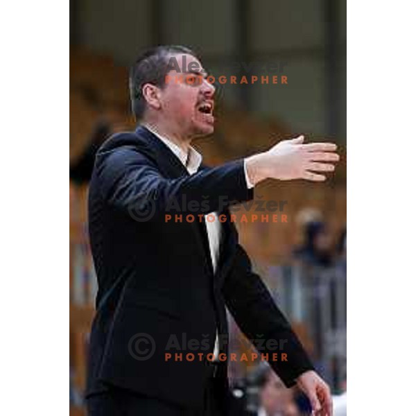 Head coach of Cedevita Junior, Dino Repesa in action during ABA 2 League Playoff basketball match between Ilirija and Cedevita Junior in Hala Tivoli, Ljubljana, Slovenia on January 14, 2025. Photo: Filip Barbalic