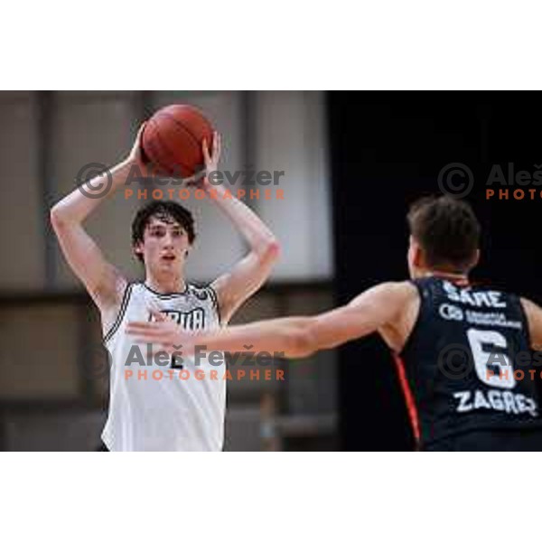 Mark Padjen of Ilirija in action during ABA 2 League Playoff basketball match between Ilirija and Cedevita Junior in Hala Tivoli, Ljubljana, Slovenia on January 14, 2025. Photo: Filip Barbalic