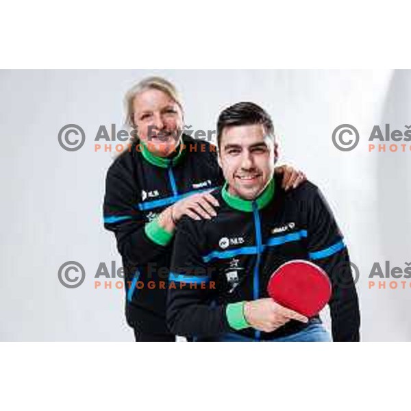 Coach Andreja Ojstersek Urh and Darko Jorgic, Slovenian Olympian in table-tennis, Ljubljana, Slovenia on January 21, 2025
