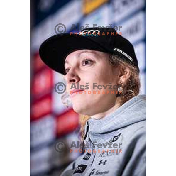 Ilka Stuhec press conference in Hotel Arena, Maribor, Slovenia on January 28, 2025. Photo: Jure Banfi