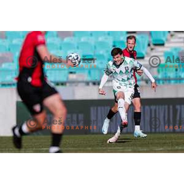 Marko Brest of Olimpija in action during Prva liga Telemach 2024/2025 football match between Olimpija and Primorje in Ljubljana, Slovenia on February 2, 2025