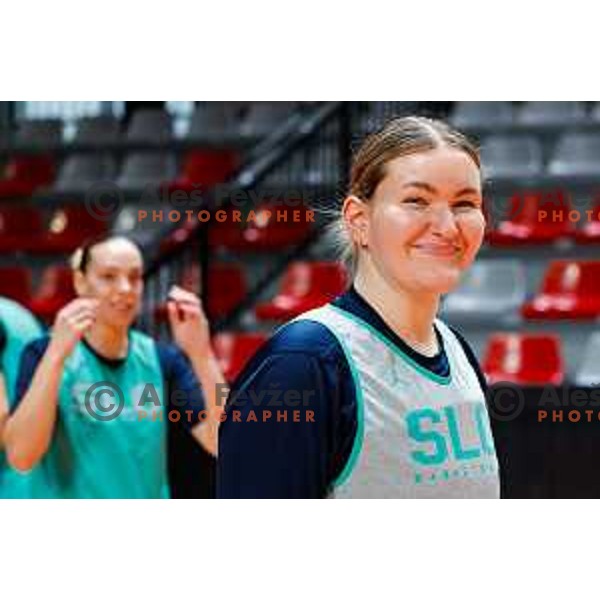 Teja Gorsic of Slovenia Women’s National Basketball Team during practice session in Ljubljana, Slovenia on February 3, 2025