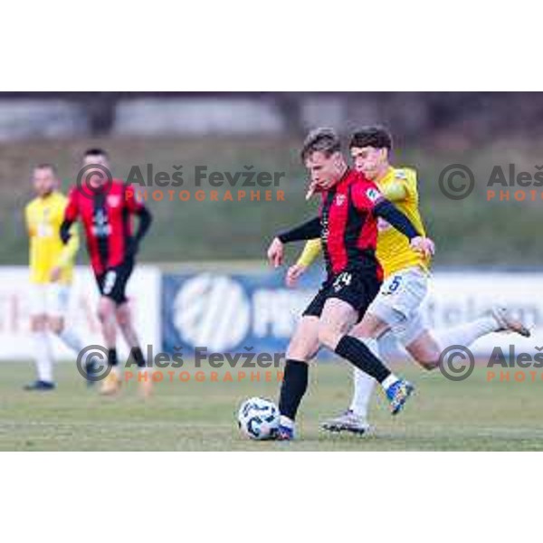 Dusan Ignjatovic in action during Prva Liga Telemach 2024/25 football match between Bravo Kostel and Primorje in Ljubljana, Slovenia on February 7, 2025